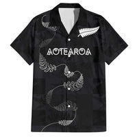 Custom New Zealand Rugby Family Matching Long Sleeve Bodycon Dress and Hawaiian Shirt All Silver Ferns Blacks