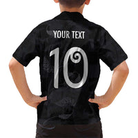 Custom New Zealand Rugby Kid Hawaiian Shirt All Silver Ferns Blacks