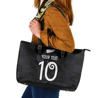 Custom New Zealand Rugby Leather Tote Bag All Silver Ferns Blacks