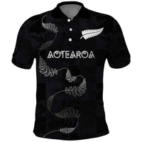 Custom New Zealand Rugby Polo Shirt All Silver Ferns Blacks