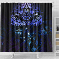 New Zealand Matariki Shower Curtain Maori Pattern and Matariki Sky Night