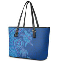 Hawaiian Turtles and Polynesian Art Tattoo Leather Tote Bag Ocean Abyss LT03 - Polynesian Pride