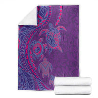 Hawaiian Turtles and Polynesian Art Tattoo Blanket Dusky Violet