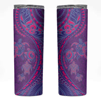 Hawaiian Turtles and Polynesian Art Tattoo Skinny Tumbler Dusky Violet