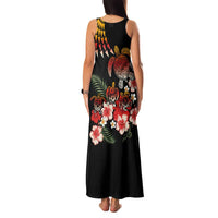 Hawaiian Hibiscus Turtle and Tropical Flower Family Matching Tank Maxi Dress and Hawaiian Shirt Dynamic Vibe