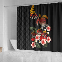 Hawaiian Hibiscus Turtle and Tropical Flower Shower Curtain Dynamic Vibe