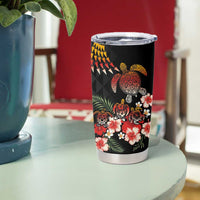 Hawaiian Hibiscus Turtle and Tropical Flower Tumbler Cup Dynamic Vibe