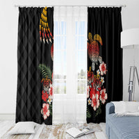 Hawaiian Hibiscus Turtle and Tropical Flower Window Curtain Dynamic Vibe