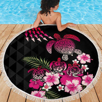 Hawaiian Hibiscus Turtle and Tropical Flower Beach Blanket Sweet Vibe