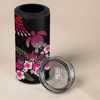 Hawaiian Hibiscus Turtle and Tropical Flower 4 in 1 Can Cooler Tumbler Sweet Vibe