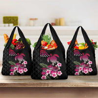 Hawaiian Hibiscus Turtle and Tropical Flower Grocery Bag Sweet Vibe