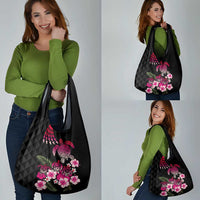 Hawaiian Hibiscus Turtle and Tropical Flower Grocery Bag Sweet Vibe