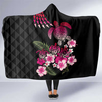 Hawaiian Hibiscus Turtle and Tropical Flower Hooded Blanket Sweet Vibe
