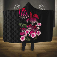 Hawaiian Hibiscus Turtle and Tropical Flower Hooded Blanket Sweet Vibe