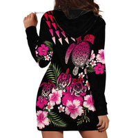 Hawaiian Hibiscus Turtle and Tropical Flower Hoodie Dress Sweet Vibe