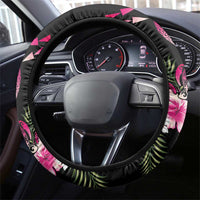Hawaiian Hibiscus Turtle and Tropical Flower Steering Wheel Cover Sweet Vibe
