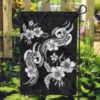 Hawaiian-Polynesian Art Tattoo Garden Flag Hibiscus and Plumeria Grayscale