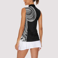 Samoan Art Tattoo Polynesian Pattern Women Sleeveless Polo Shirt