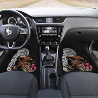 Samoan Warrior Art Tattoo Car Mats Polynesian Pattern and Teuila