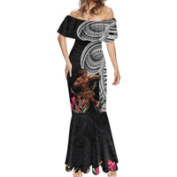 Samoan Warrior Art Tattoo Mermaid Dress Polynesian Pattern and Teuila
