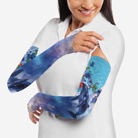 Hawaii Aloha Whales Arm Sleeves Hibiscus and Whales with Polynesian Pattern - Polynesian Pride