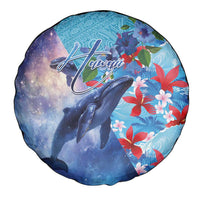 Hawaii Aloha Whales Spare Tire Cover Hibiscus and Whales with Polynesian Pattern - Polynesian Pride