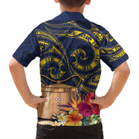 Tokelau Tokehega Day Family Matching Long Sleeve Bodycon Dress and Hawaiian Shirt Coat of Arms with Polynesian Tattoo and Hibiscus LT03 - Polynesian Pride