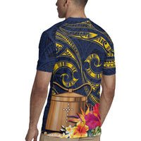 Tokelau Tokehega Day Rugby Jersey Coat of Arms with Polynesian Tattoo and Hibiscus