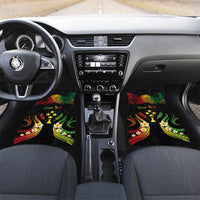 Personalised Kosrae Liberation Day Car Mats Polynesian Tattoo and Plumeria Reggae Color