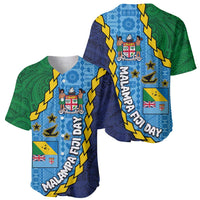 Malampa Fiji Day Baseball Jersey National Symbols with Tapa Tribal and Polynesian Tattoo LT03 - Polynesian Pride