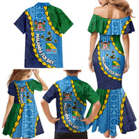 Malampa Fiji Day Family Matching Mermaid Dress and Hawaiian Shirt National Symbols with Tapa Tribal and Polynesian Tattoo LT03 - Polynesian Pride