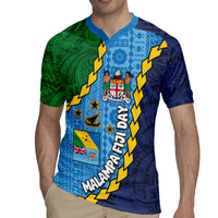 Malampa Fiji Day Rugby Jersey National Symbols with Tapa Tribal and Polynesian Tattoo