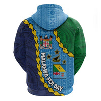 Malampa Fiji Day Zip Hoodie National Symbols with Tapa Tribal and Polynesian Tattoo LT03 - Polynesian Pride