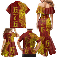 Tonga 676 Ngatu Tribal Tattoo Family Matching Mermaid Dress and Hawaiian Shirt LT03 - Polynesian Pride