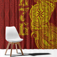 Tonga 676 Ngatu Tribal Tattoo Window Curtain