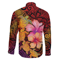 Hawaiian Hibiscus Turtle Tribal Polynesian Pattern Family Matching Puletasi and Hawaiian Shirt Colorful Color LT03 - Polynesian Pride