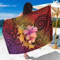 Hawaiian Hibiscus Turtle Tribal Polynesian Pattern Sarong Colorful Color
