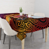 Hawaiian Hibiscus Turtle Tribal Polynesian Pattern Tablecloth Colorful Color