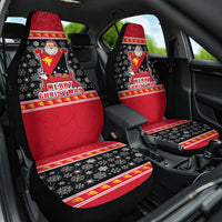 Papua New Guinea Christmas Car Seat Cover Santa With Flag Of PNG Polynesian Tribal Xmas Vibe LT03 One Size Red - Polynesian Pride