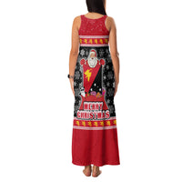 Papua New Guinea Christmas Family Matching Tank Maxi Dress and Hawaiian Shirt Santa With Flag Of PNG Polynesian Tribal Xmas Vibe LT03 - Polynesian Pride