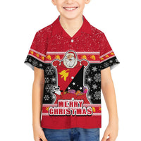 Papua New Guinea Christmas Hawaiian Shirt Santa With Flag Of PNG Polynesian Tribal Xmas Vibe LT03 - Polynesian Pride