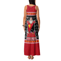 Custom Papua New Guinea Christmas Family Matching Tank Maxi Dress and Hawaiian Shirt Santa With Flag Of PNG Polynesian Tribal Xmas Vibe LT03 - Polynesian Pride