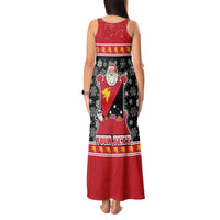 Custom Papua New Guinea Christmas Tank Maxi Dress Santa With Flag Of PNG Polynesian Tribal Xmas Vibe LT03 - Polynesian Pride