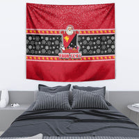 Custom Papua New Guinea Christmas Tapestry Santa With Flag Of PNG Polynesian Tribal Xmas Vibe LT03 - Polynesian Pride