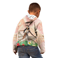 Woman Polynesian Tattoos Kid Hoodie Tropical Flower - Peach Fuzz Color