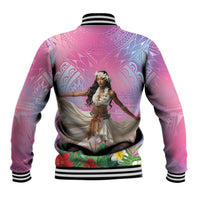 Woman Polynesian Tattoos Baseball Jacket Tropical Flower - Sweets Vibrant Color