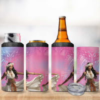 Woman Polynesian Tattoos 4 in 1 Can Cooler Tumbler Tropical Flower - Sweets Vibrant Color
