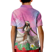 Woman Polynesian Tattoos Kid Polo Shirt Tropical Flower - Sweets Vibrant Color