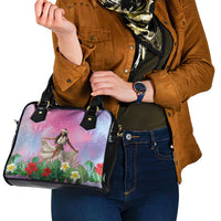 Woman Polynesian Tattoos Shoulder Handbag Tropical Flower - Sweets Vibrant Color