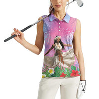 Woman Polynesian Tattoos Women Sleeveless Polo Shirt Tropical Flower - Sweets Vibrant Color LT03 - Polynesian Pride